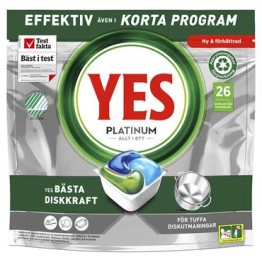 Maskindiskmedel Tabletter YES Platinum 26st/fp