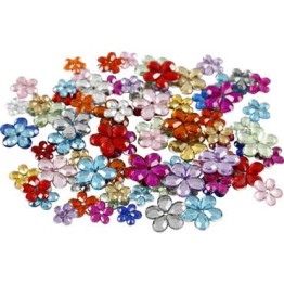 Rhinestones blommor mix 252st/fp