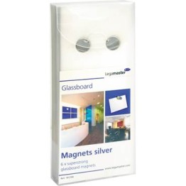 Magneter Glastavlor 12mm Silver 6st/fp