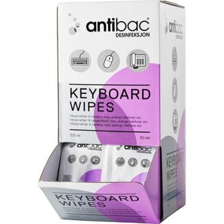 Antibac Keyboard Wipes 80st/fp