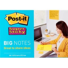 Post-it Notes Super Sticky Gul 27,9x27,9cm 30st/fp