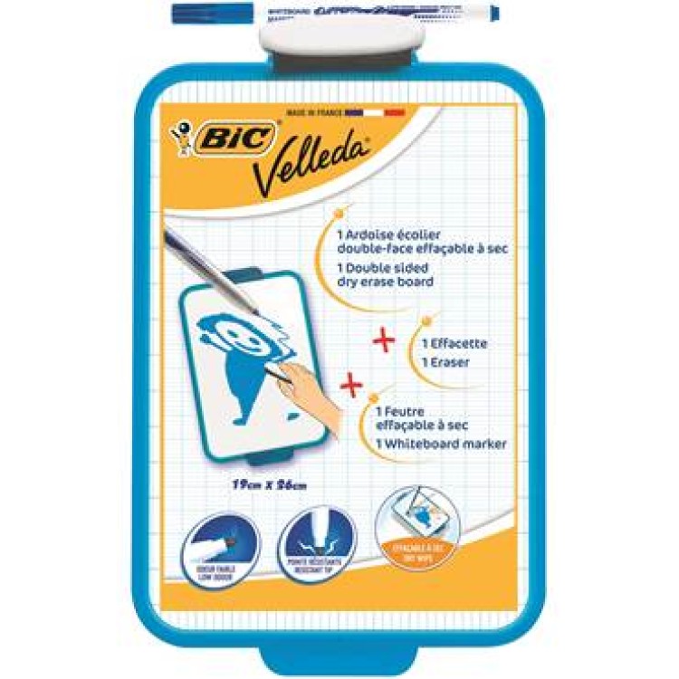 Whiteboardset Bic Mini Dubbelsidig 190x260mm