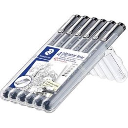 Fiberpenna Staedtler Fineliner Svart 6st/fp