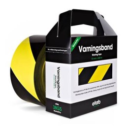 Varningsband Etab Gul/Svart 75mmx500m