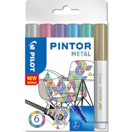 Märkpenna Pilot Pintor Metall 6st/fp