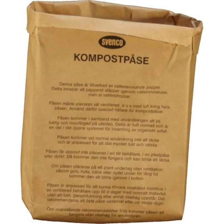 Kompostpåse Svenco papper 8L 80st/fp