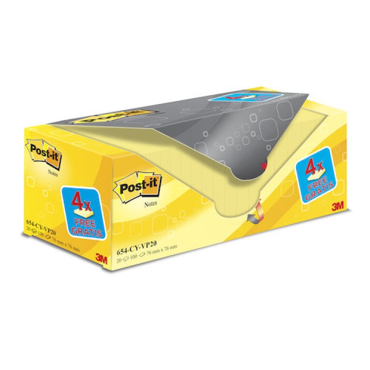 Post-it Notes 76x76mm Gul 20st/fp