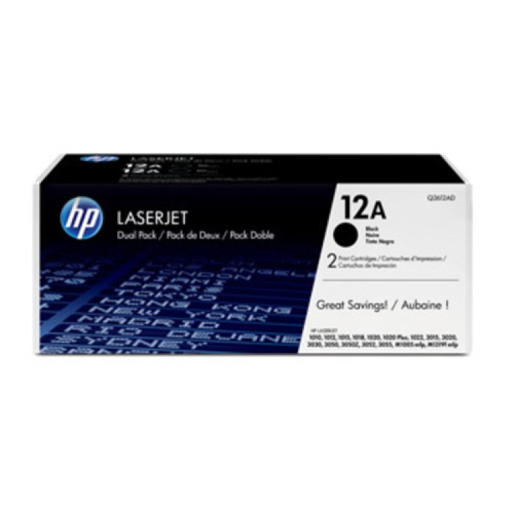 Toner HP 12A Q2612AD Svart 2st/fpk