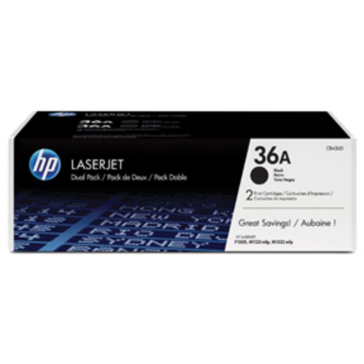 Toner HP 36A CB436AD Svart 2st/fpk