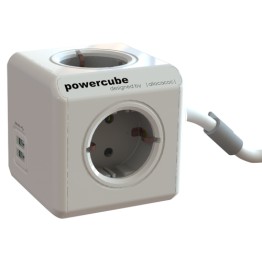 Grenuttag Powercube 4-Uttag + 2xUSB 1,5m