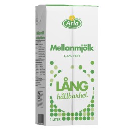 Mellanmjölk Arla med lång hållbarhet 1L