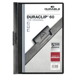 Klämmapp Durable Duraclip A4 60-ark svart 25st/fp