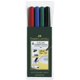 Märkpenna Faber Castell Medium Permanent 4-Set