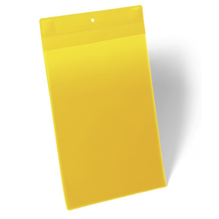 Plastficka Durable Plus A4S magnetisk gul 10st/fp