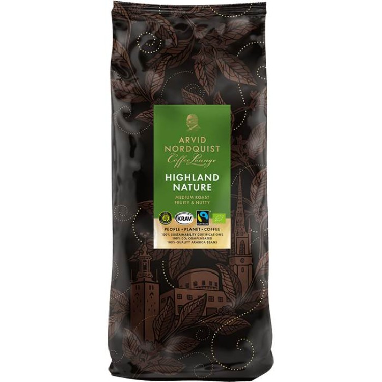 Kaffe Arvid Nordquist Eko Highland Nature Hela Bönor 6x1000g 