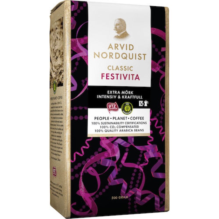 Kaffe Arvid Nordquist Festivita Extra Mörkrostad 12x500g