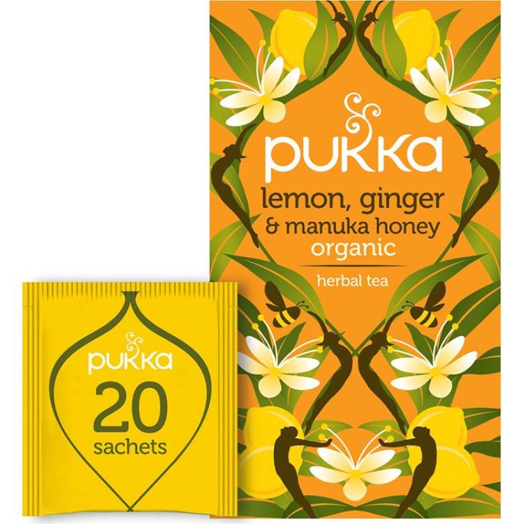 Te Pukka Lemon, Ginger & Manuka Honey Eko 20st/fp