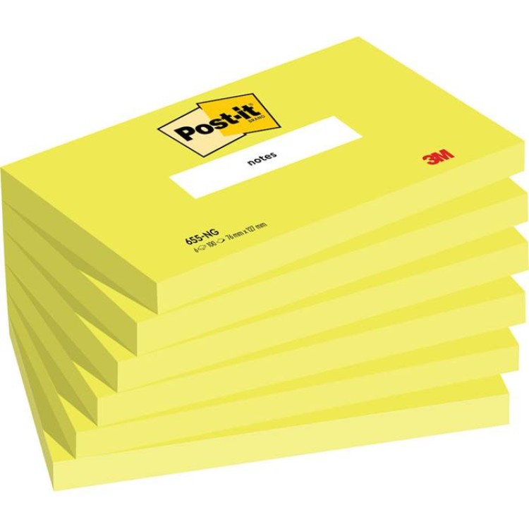 Post-it 655 127x76 mm Neongrön 6-pack