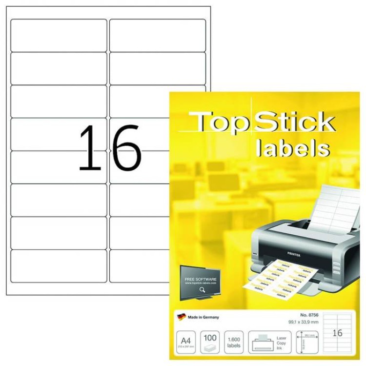 Etikett Topstick labels 99,1x33,9mm 1600st/fp