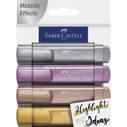 Överstrykningspenna Faber Castell metallic 4st/fp