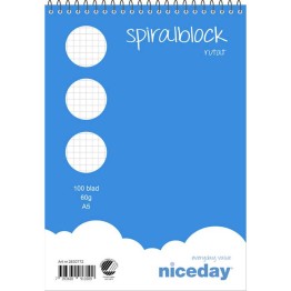 Spiralblock Niceday rutat A5 5st/fp