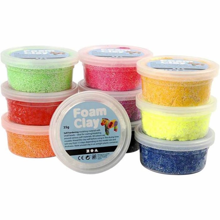 Lera Foam Clay Mixade Färger 35g 10st/fp