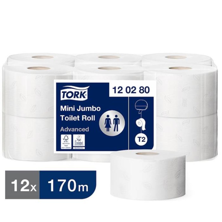 Toalettpapper Tork T2 Mini Jumbo Premium 12rullar/fp